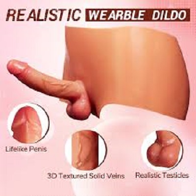 Realistic Dildo With Flexible Pants Strap - Pants Shorts