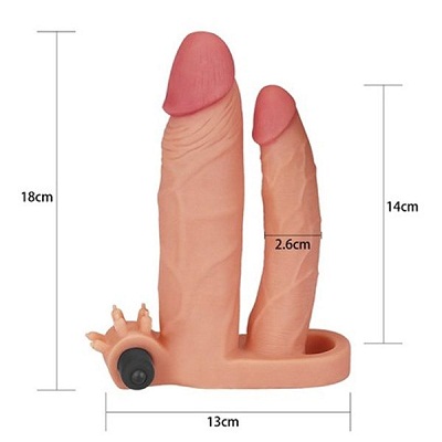Realistic Cream Double Stuffer Dildo