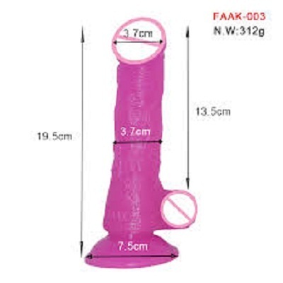 Clear Purple Dildo With Suction Cup